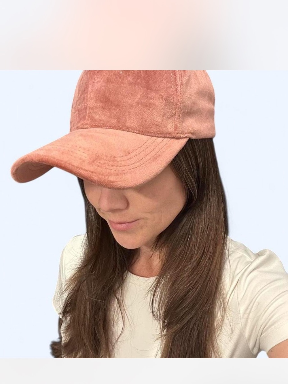 Suede Baseball Cap in Dusty Rose - Women's Hat